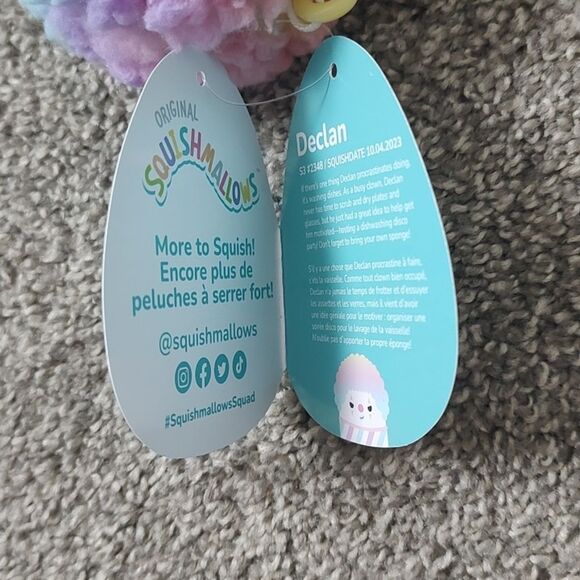 New With Tags Squishmallow 3.5" Declan Snowcone Clown Plush Clip - Picture 7 of 12